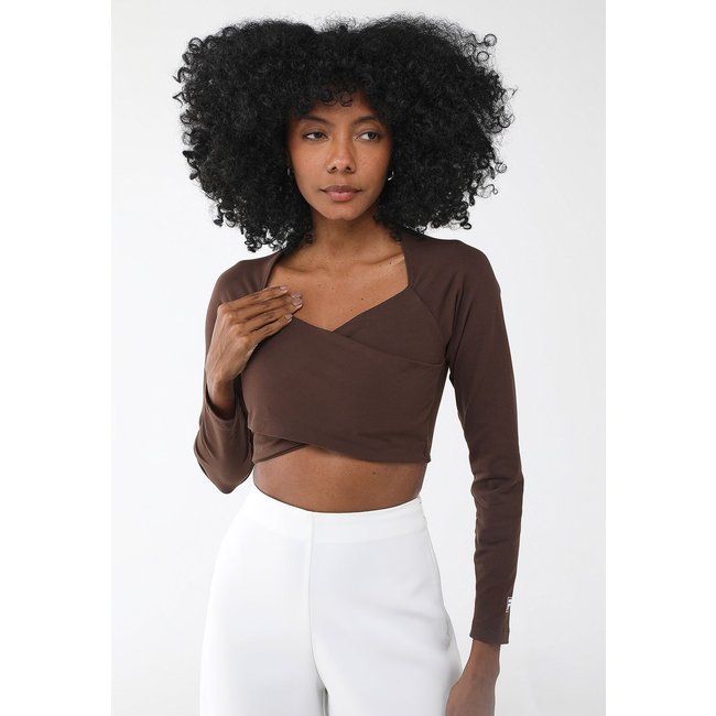 Blusa Fila Ajustada Touch Gym Marrom