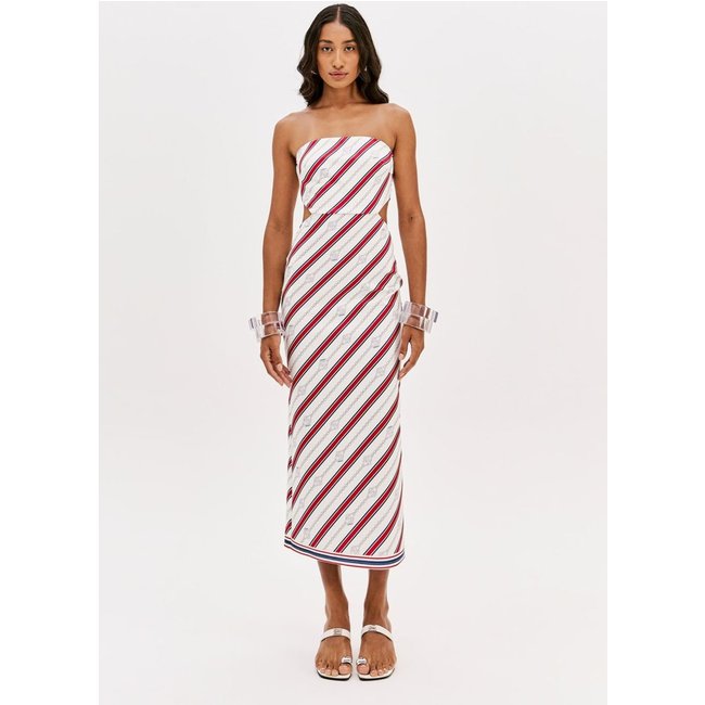Vestido Super Midi Sem Alças Estampado Sport Easy