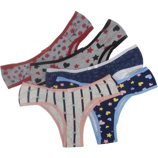 kit 5 calcinha em Algodão Ref202 Doce Encanto modelagem conforto