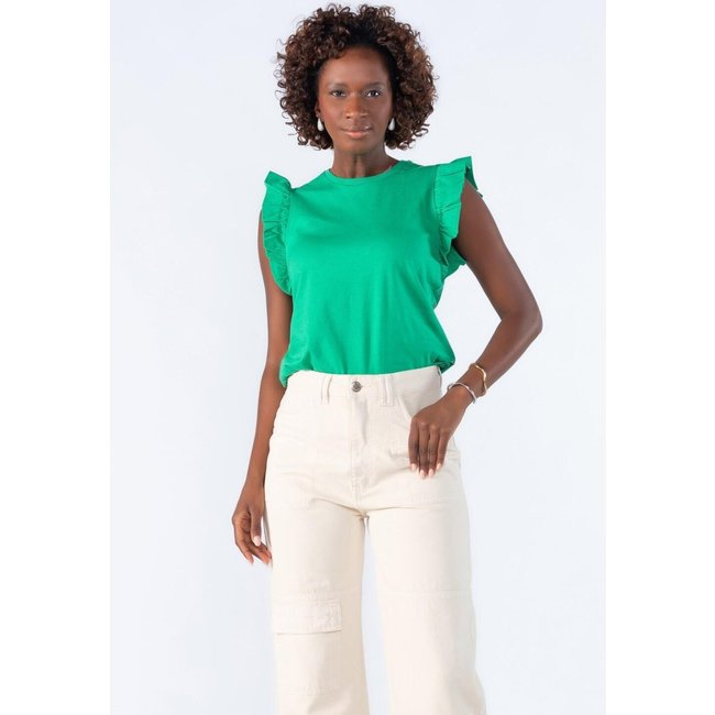 Blusa em algodao muscle babado Verde