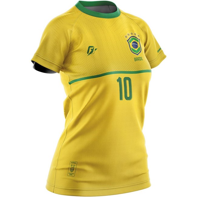 Camiseta Baby Look Filtro UV Brasil Canarinho Torcedor