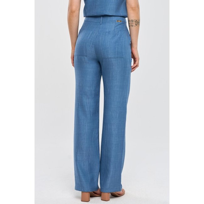 Calça PKS Alfaiataria Risca Azul