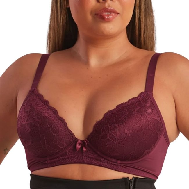 Sutiã Feminino Cetinete Detalhe Renda Base Larga Pretty Paty