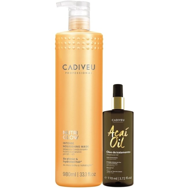 Kit Cadiveu Professional Nutri Glow Máscara G e Açaí Oil 110 (2 produtos)