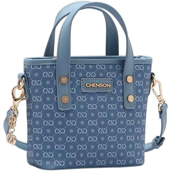 Bolsa Feminina Chenson Original Monograma Elegance Mão Azul 3484970