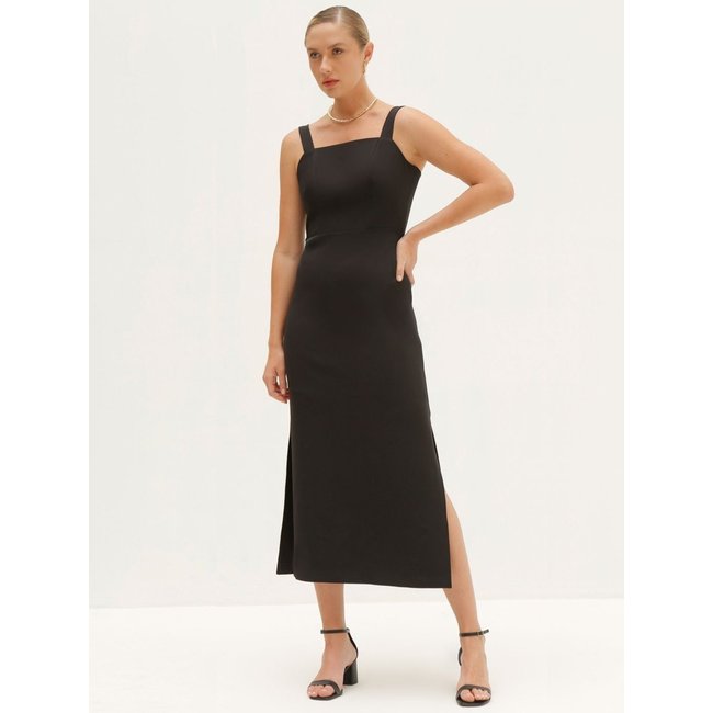 Vestido Tubinho Longuete Preto Rosilda