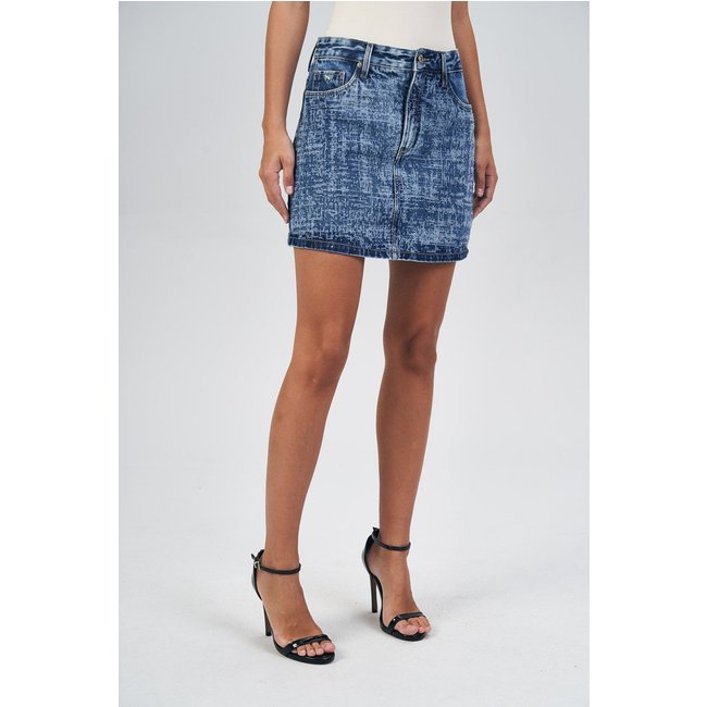 Saia Jeans Marmorizada Feminina Acostamento