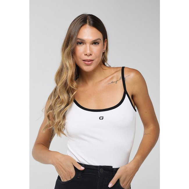 Regata Feminina Colcci Jeans Detalhe Logo Branca