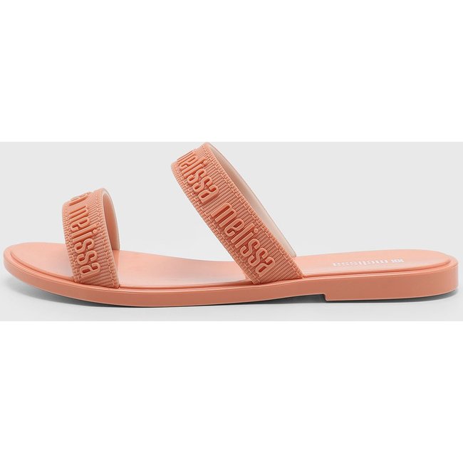 Chinelo Slide Feminino Melissa Tiras Logo Coral