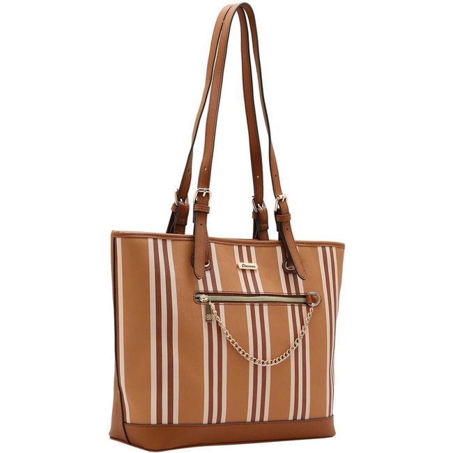 Bolsa Feminina Chenson Listras 3485272 Marrom