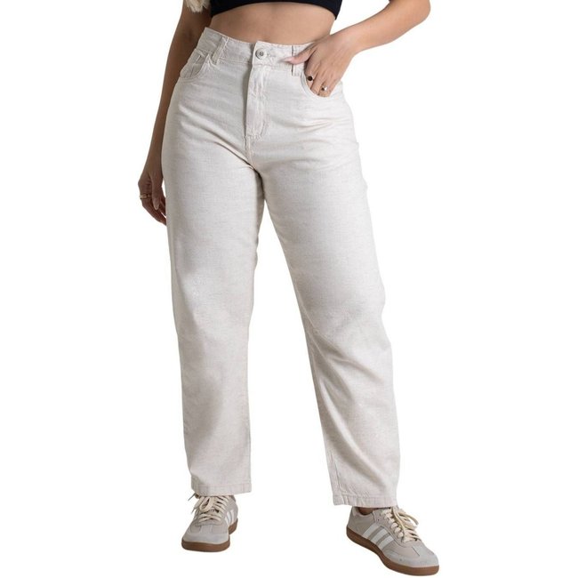 Calça Linho Sawary Barrel - 279933 - Bege - Sawary