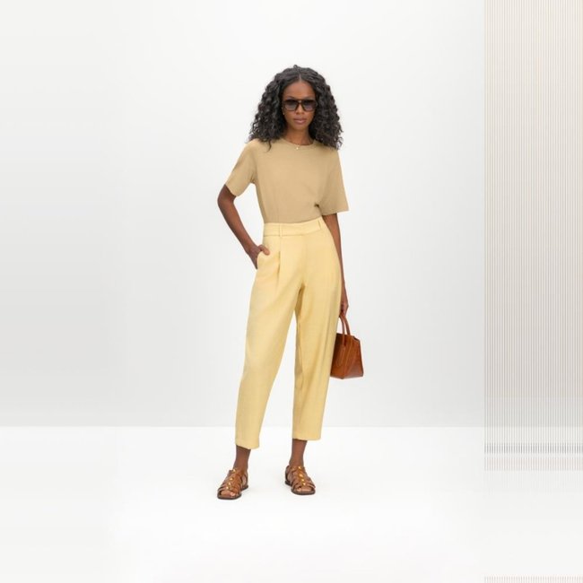 Calça feminina em viscose Essendi Amarelo
