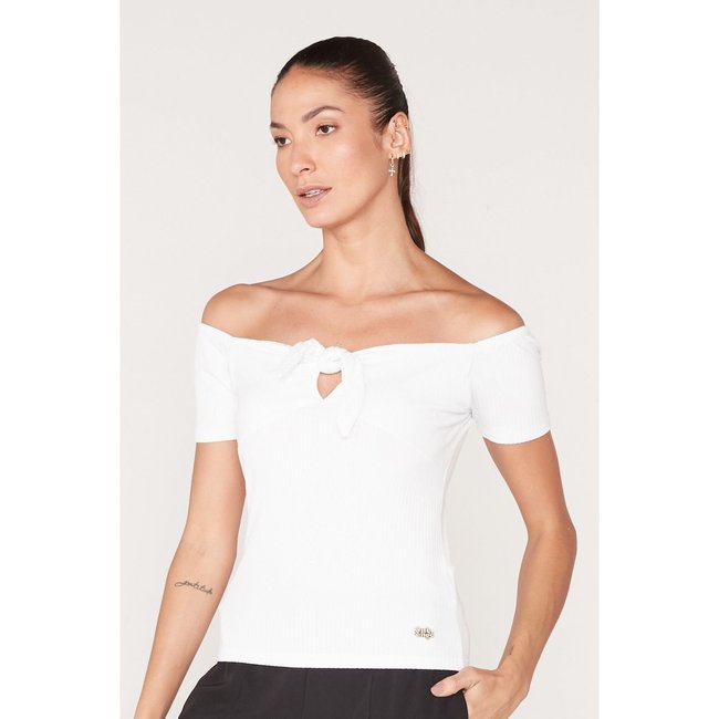 Camiseta Onbongo Feminina Ombro a Ombro Branca