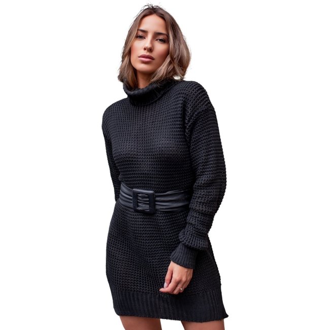 Tricot Blusa / Vest Legging Gola Alta Preto