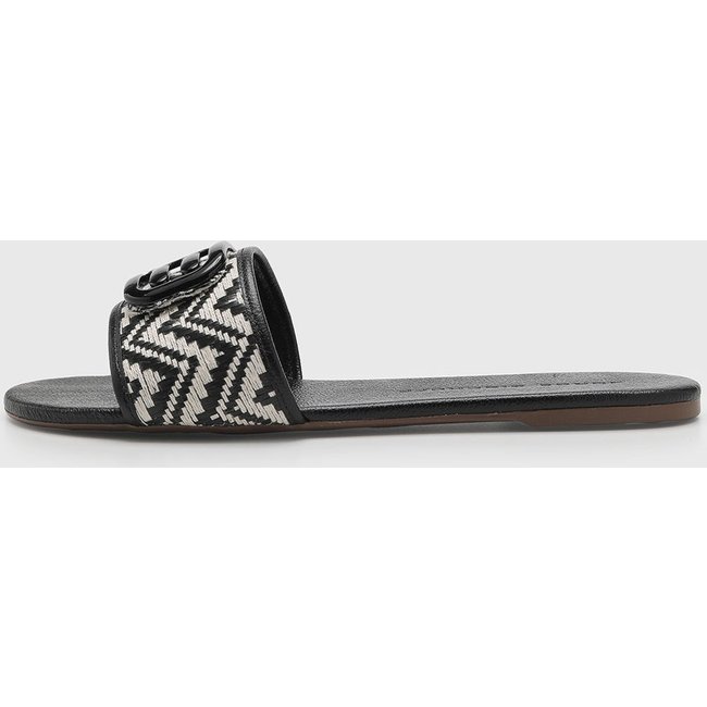 Slide Feminino Jorge Bischoff Fivela Geométrica Preta