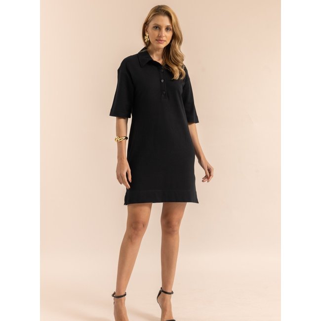 Vestido Curto Polo Verão Anna Morena Preto