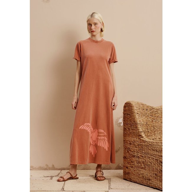 Vestido Midi Babado com Silk
