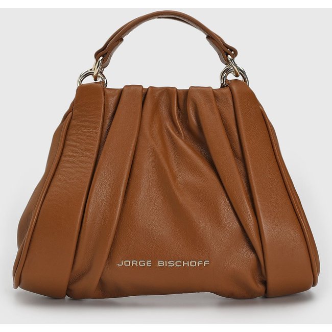Bolsa Tiracolo Jorge Bischoff Hobo Alça Dupla Marrom