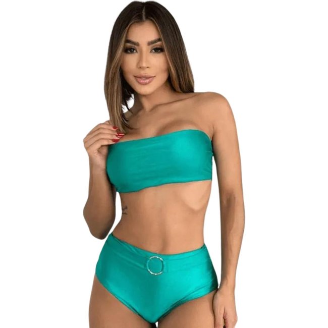 Biquíni Hot Panties Tomara que Caia Básico Liso Carol Verde Tiffany