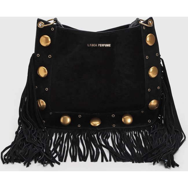 Bolsa Feminina Lança Perfume Franjas Preta