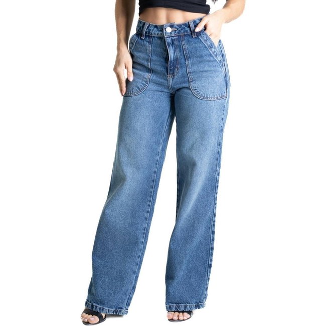 Calça Jeans Sawary Wide Leg - 280598 - Azul - Sawary