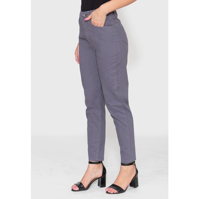 Calça Sarja Cintura Alta Moma 7873 Cinza