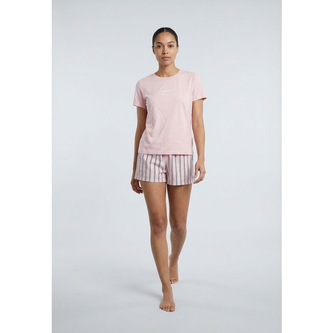 Conjunto Pijama Curto Feminino Hering Estampado Rosa