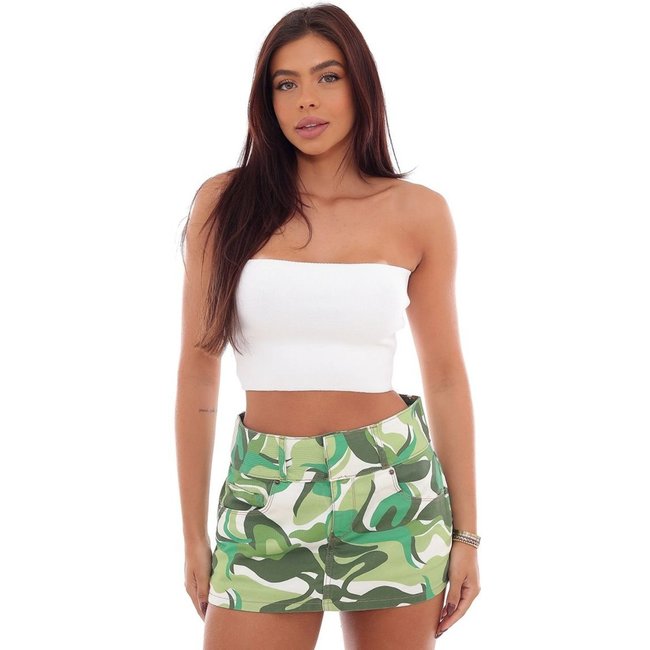 Shorts Saia Cós Largo 22440 Estampado Verde Consciência