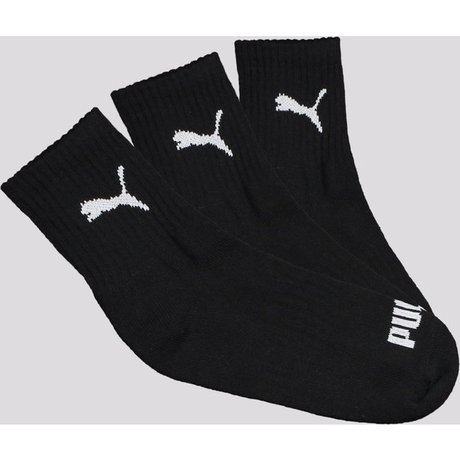 Kit Meia Puma Cano Médio 3 Pares Feminina Preta
