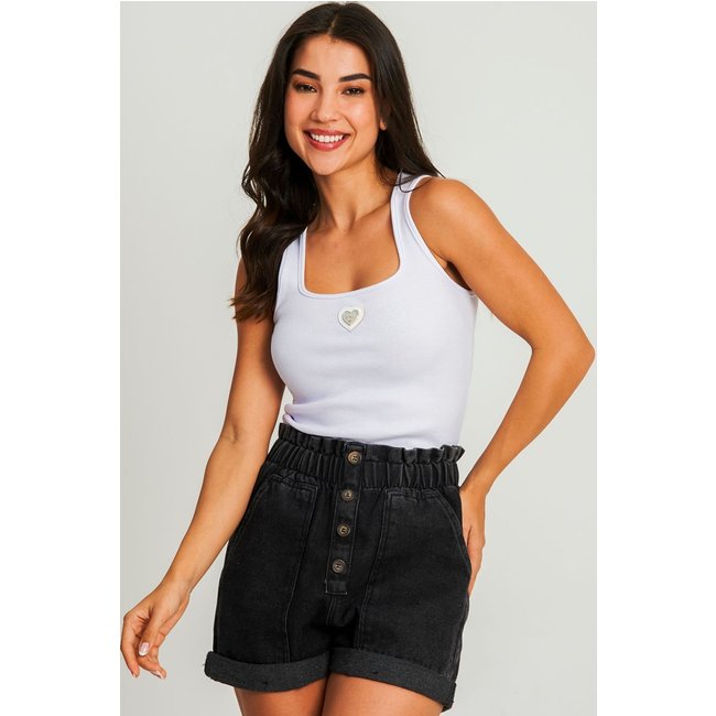 Regata Feminina Decote Quadrado Polo Wear Branco