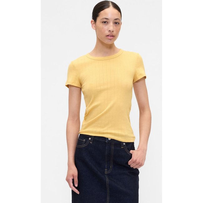 Camiseta Feminina GAP Canelada Amarela