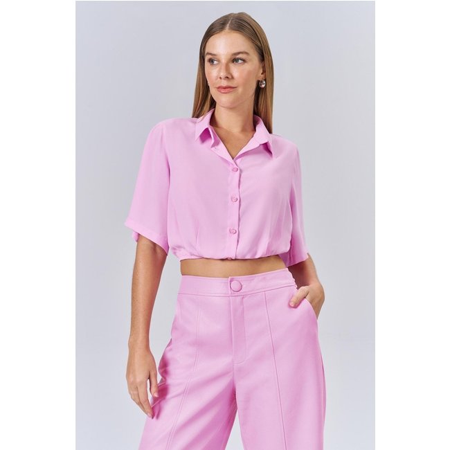 Camisa Lisa Cropped Feminina Acostamento