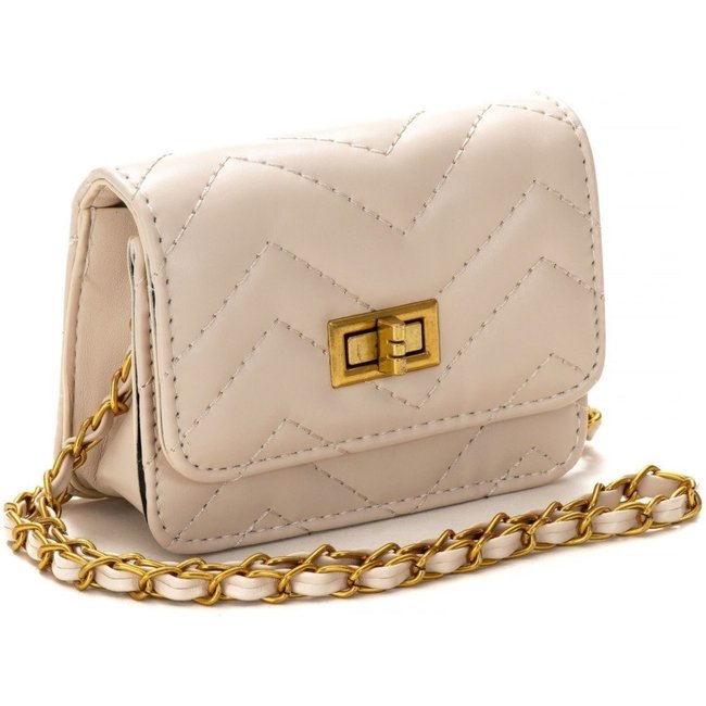 Bolsa Feminina Transversal Mini Bag Alça de Corrente Star Shop Marfin