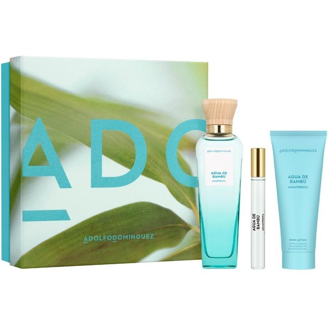 Kit Adolfo Dominguez Água Fresca Bambú Edt Perfume Feminino 120ml e Creme Corporal 75ml e Miniatura 10ml