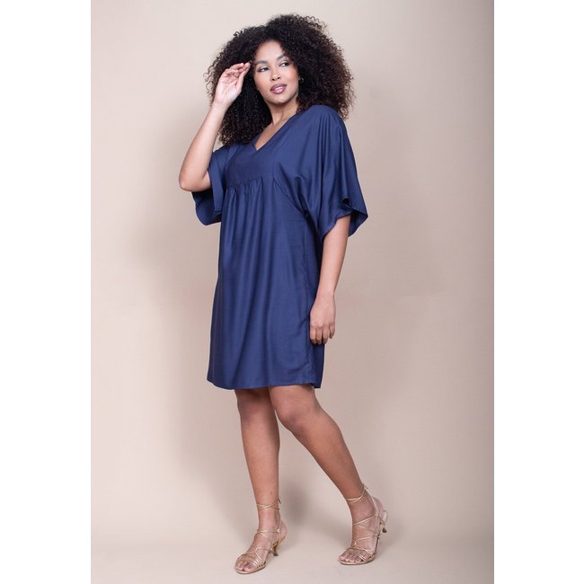Vestido Curto Cabana Free Pequi Viscose Azul Marinho