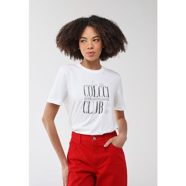 Camiseta Colcci Estampa Lovers Club Branca