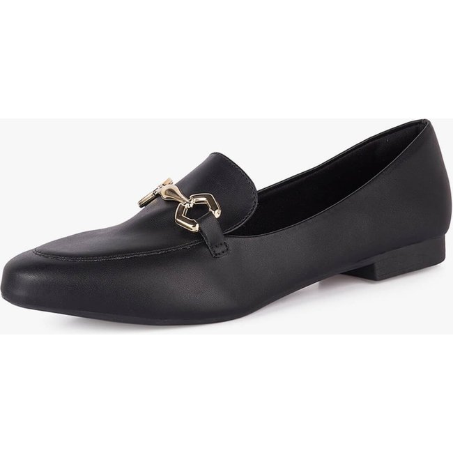 Mocassim Feminino Takata Sapato Bico Rendondo Bridão Abs Metal Preto
