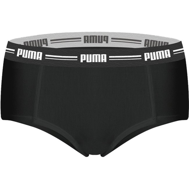 Calcinha Boxer Feminina Puma Modal Com Toque Macio Adulta Preto