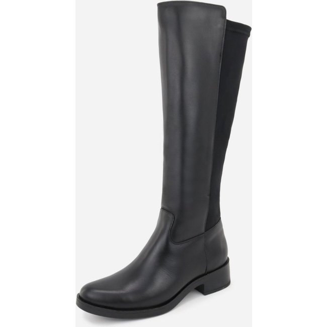 Bota Maria Paua Store Montaria Feminina Cano Longo Couro Preta Conforto Preto