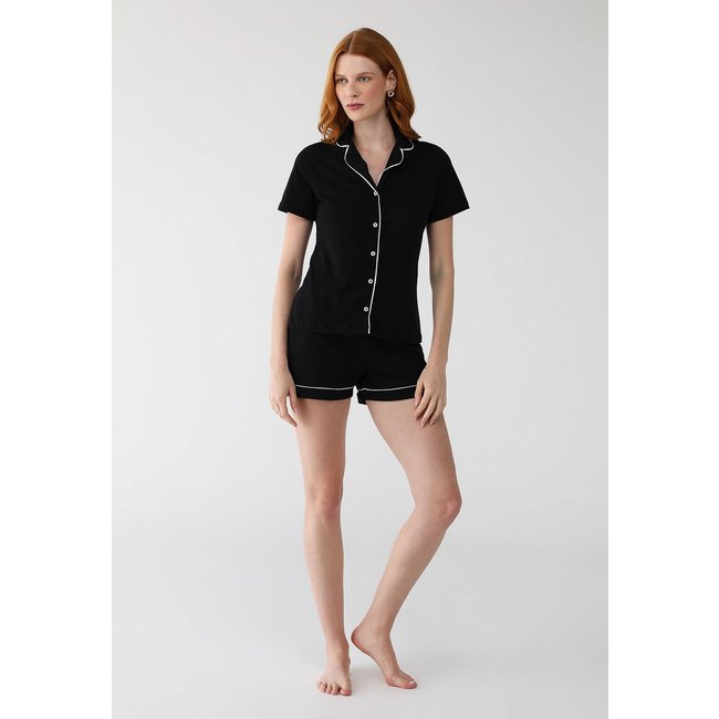 Conjunto de Pijama Hering Curto Americano Preto