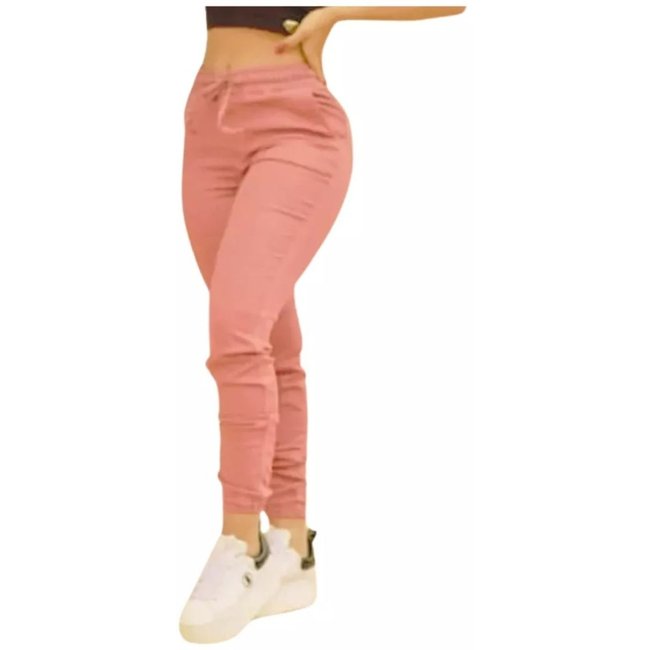 Calça Jogger Feminina Rosa na Sarja