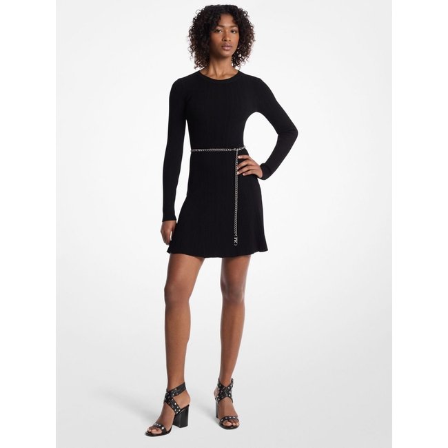 Vestido Curto De Malha Com Cinto Ms5830y33d001