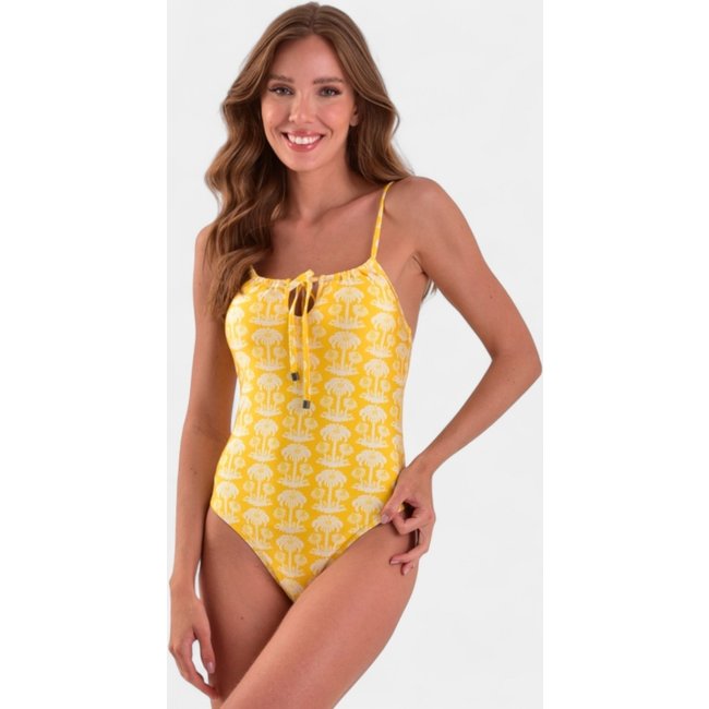 Maiô Areia Branca Baly Coqueiro Amarelo