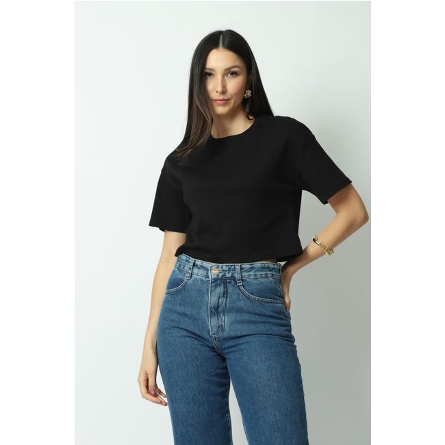 Blusa Pima Cropped Preto GG Gazzy