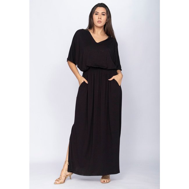 Vestido CabanaFree Longo Plus Malha Preto