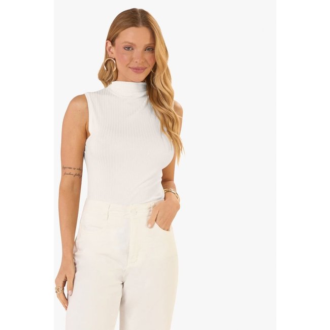 Blusa em Ribana Canelada Rovitex Bege