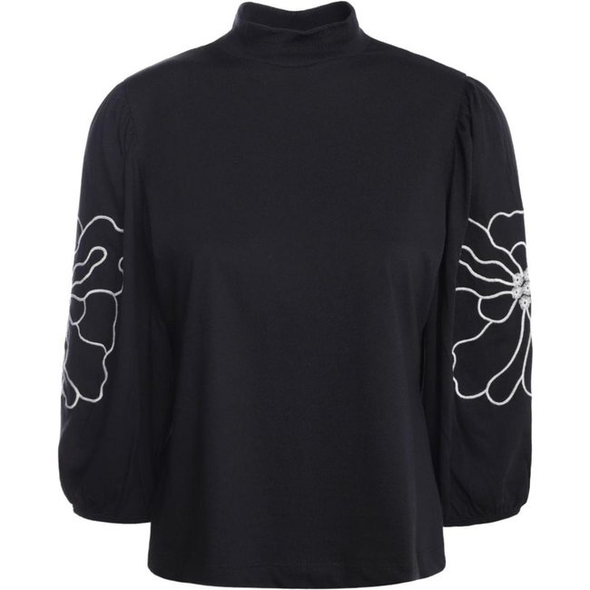 Blusa Manga 3/4 Gola Alta Autentique Feminina PRETO