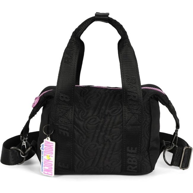Infantil - Bolsa Bucket Pequena Transversal Náilon Matelasse Barbie Preto