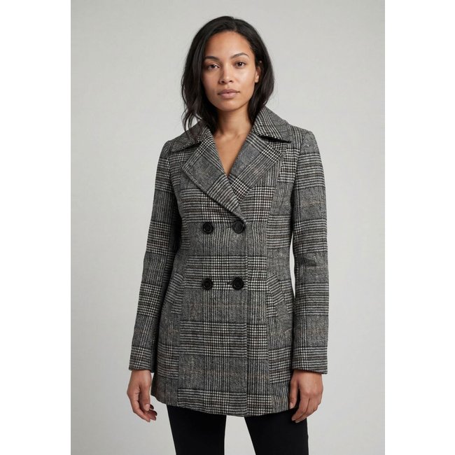 Casaco Feminino Facinelli Xadrez Flanelado Preto