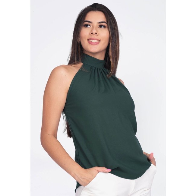 Blusa Trapézio Amazonia Vital Kaiapó Viscose Verde Musgo